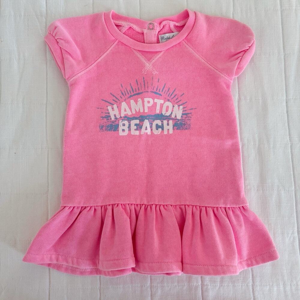 Ralph Lauren Baby Girl Dress Pink Terry 6 Months Hampton Beach